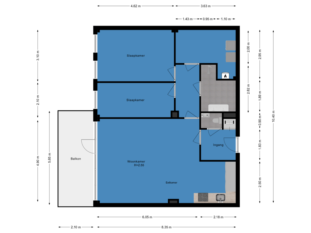 View floorplan of Appartement of Kerkweg 4-B