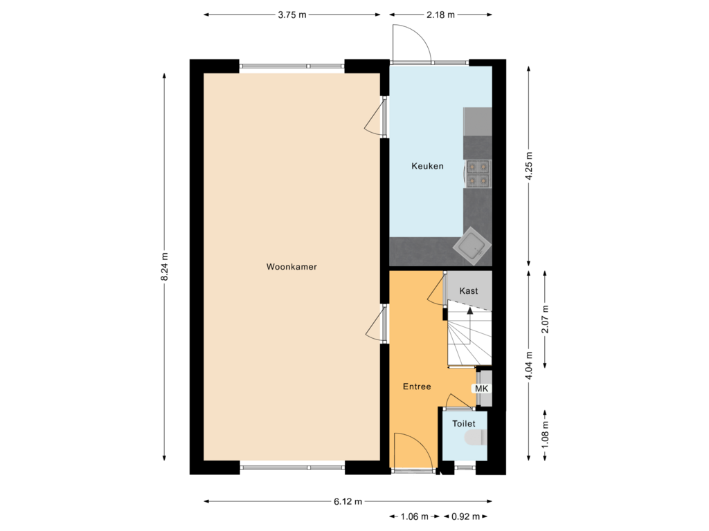 Bekijk plattegrond van Begane grond van Sirius 7