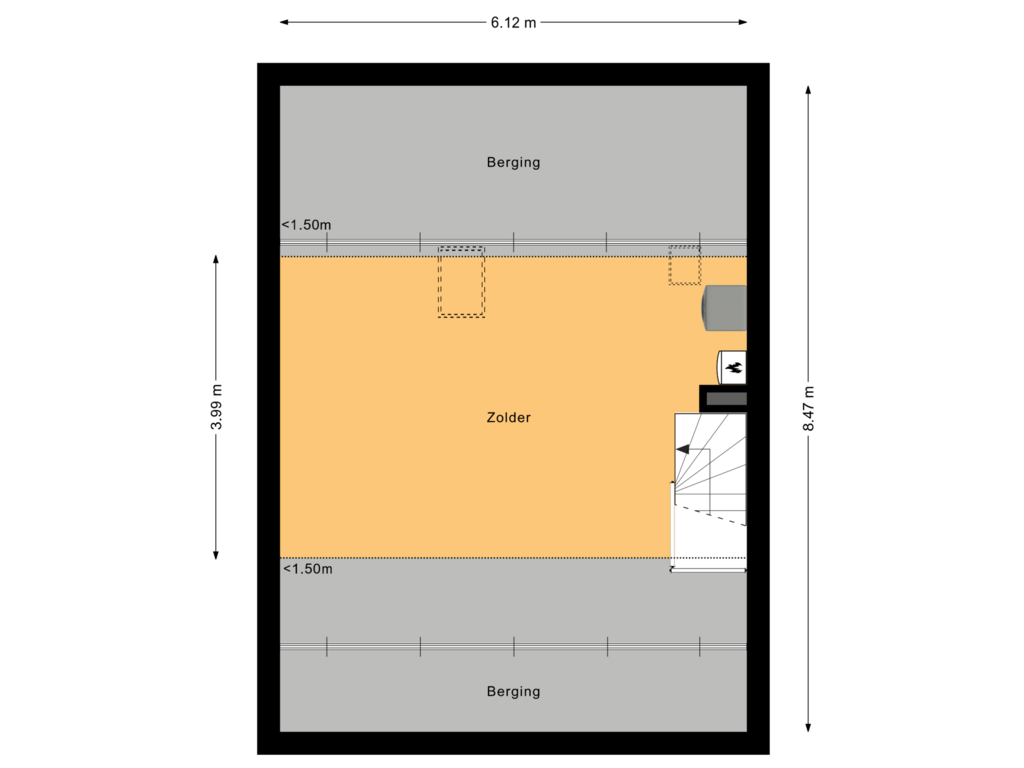 Bekijk plattegrond van Tweede verdieping van Sirius 7