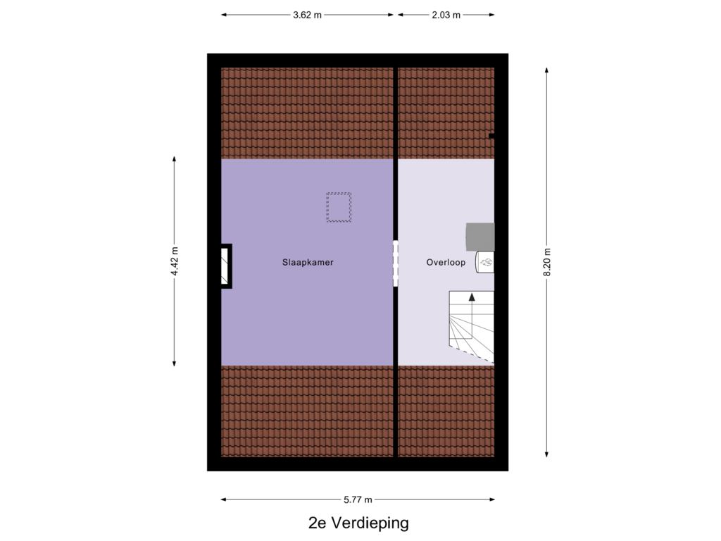 View floorplan of 2e Verdieping of Rotterdamseweg 33