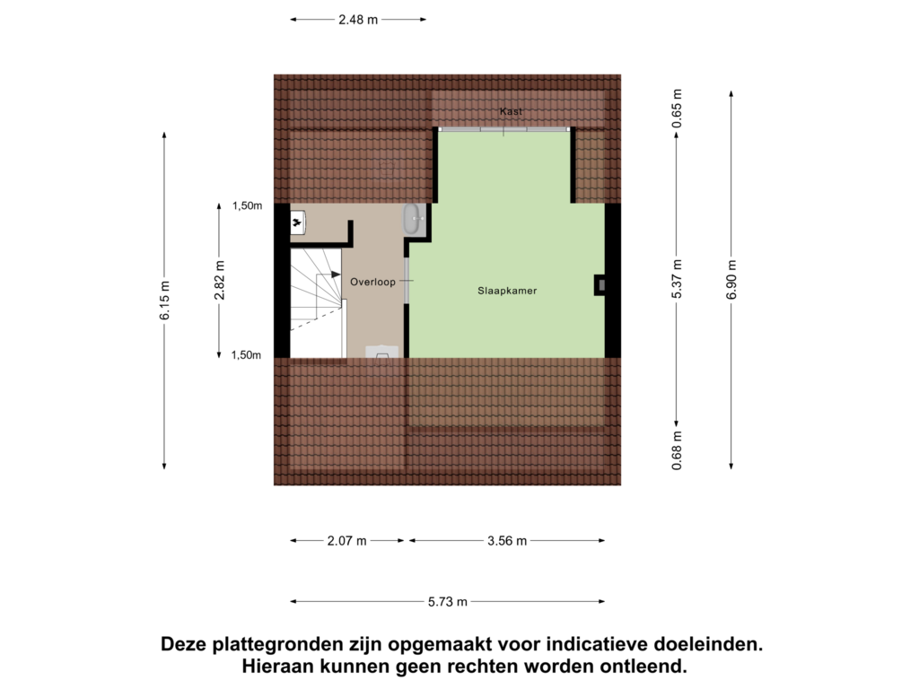 View floorplan of Tweede Verdieping of Hiddes de Friesstraat 20