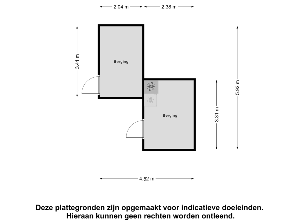 View floorplan of Berging of Hiddes de Friesstraat 20