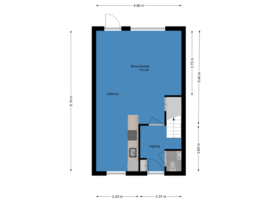 View floorplan of Begane grond of Walmolenerf 155