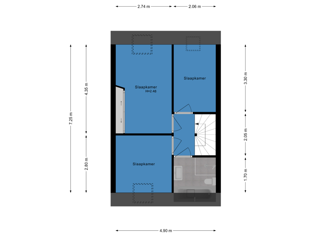 View floorplan of Eerste etage of Walmolenerf 155