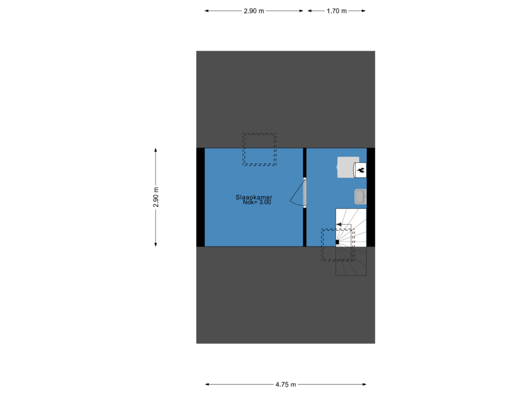 View floorplan of Tweede etage of Walmolenerf 155