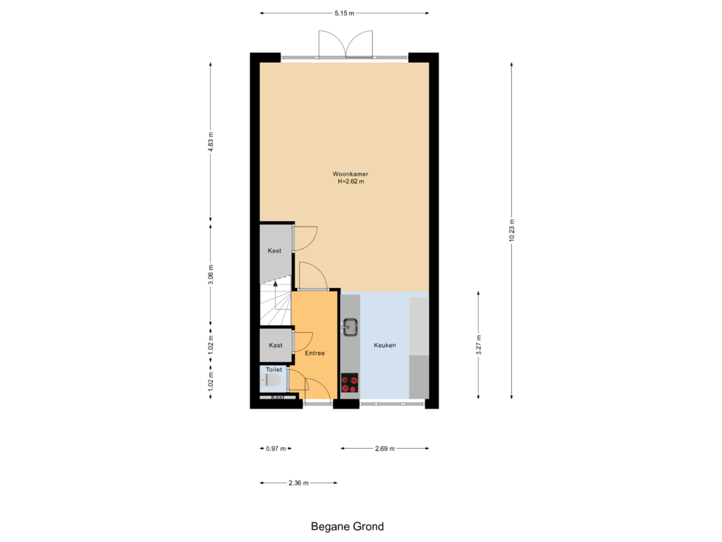 Bekijk plattegrond van Begane Grond van Sudesstraat 31