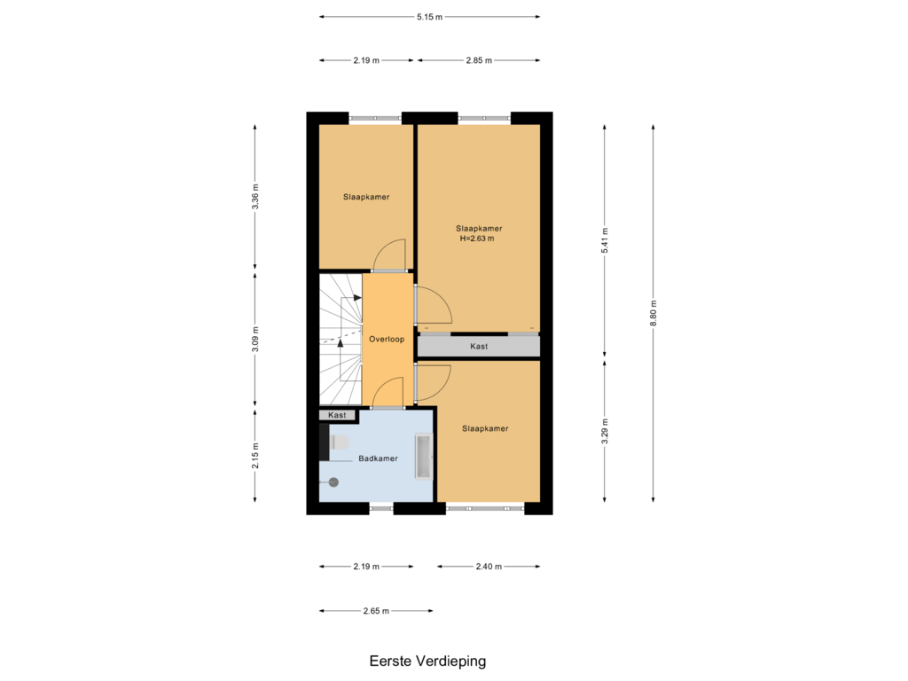 Bekijk plattegrond van Eerste Verdieping van Sudesstraat 31