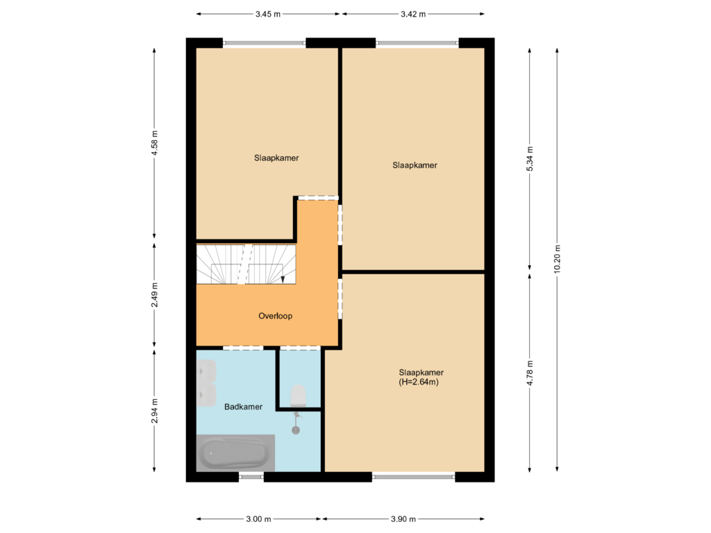 View floorplan of Floor 1 of Albatroslaan 34