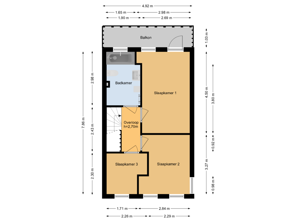 Bekijk plattegrond van 1e verdieping van Warmoezierskade 4