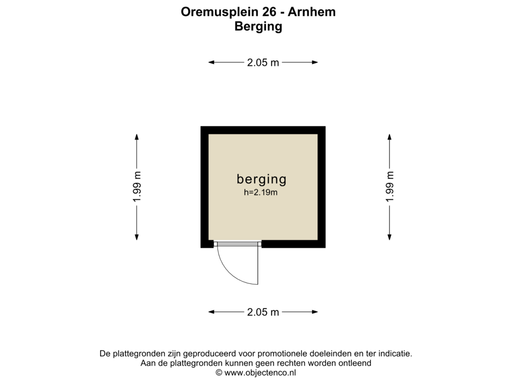 Bekijk plattegrond van BERGING van Oremusplein 26