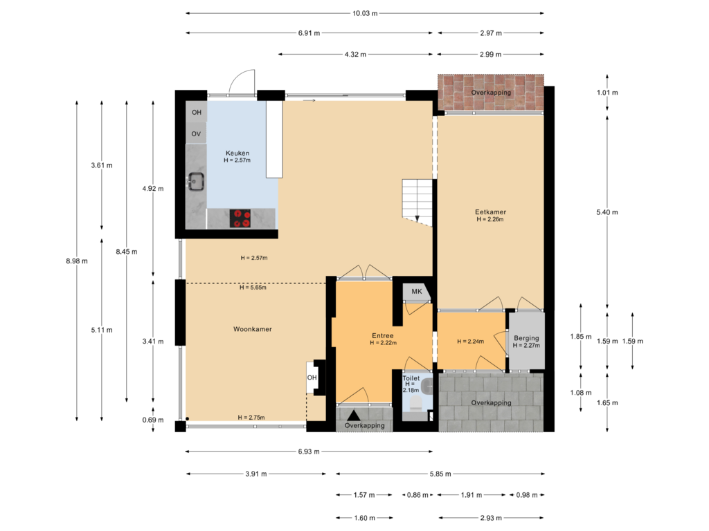 Bekijk plattegrond van Begane grond van V.d. Duijn van Maasdamlaan 8