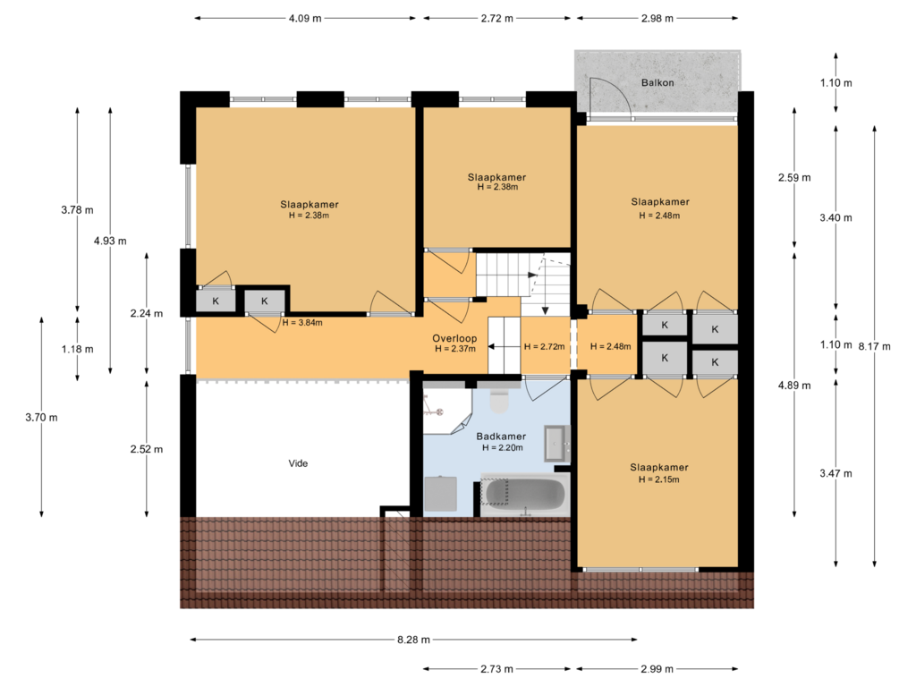 Bekijk plattegrond van 1e verdieping van V.d. Duijn van Maasdamlaan 8