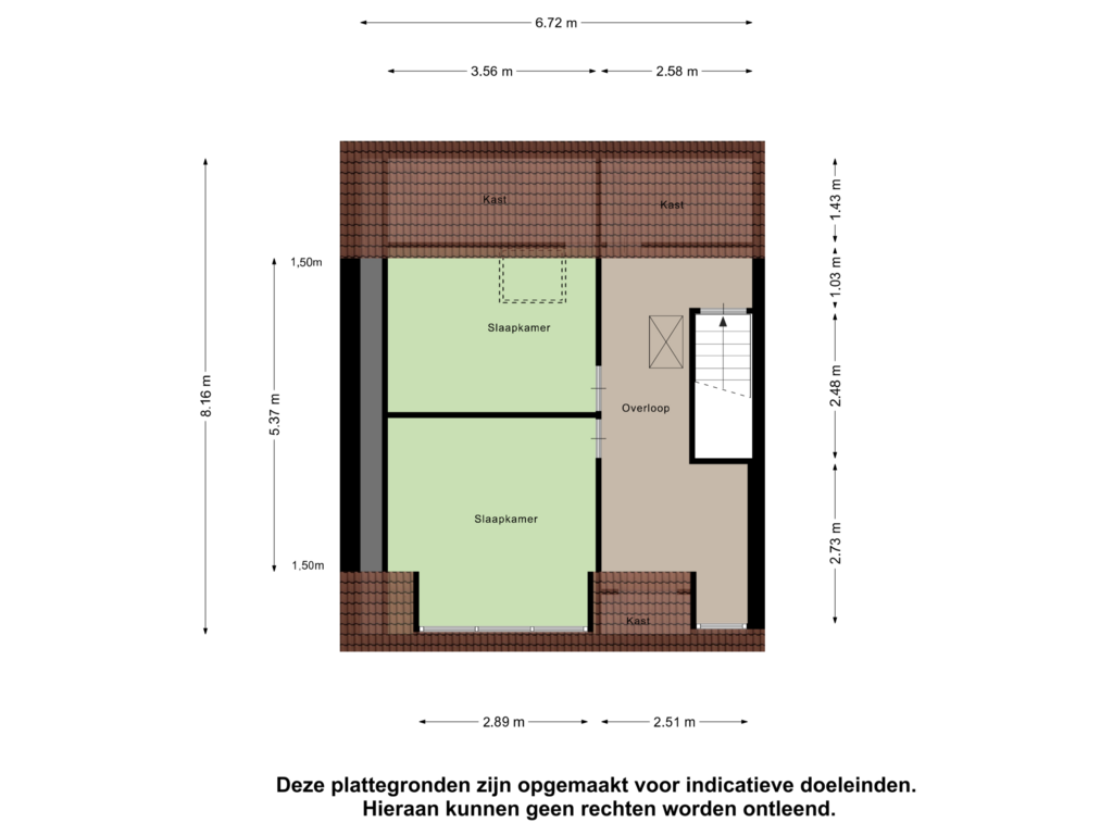 View floorplan of Tweede verdieping of Bongerdstraat 9