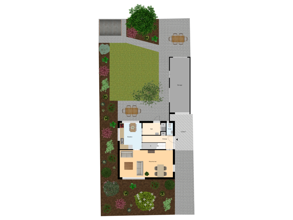 View floorplan of Kadastrale Kaart of Nachtegaalstraat 19