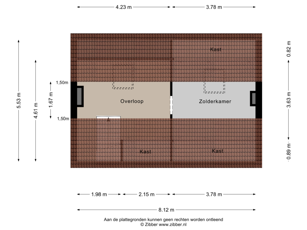 Bekijk plattegrond van Tweede verdieping van John F. Kennedystraat 91