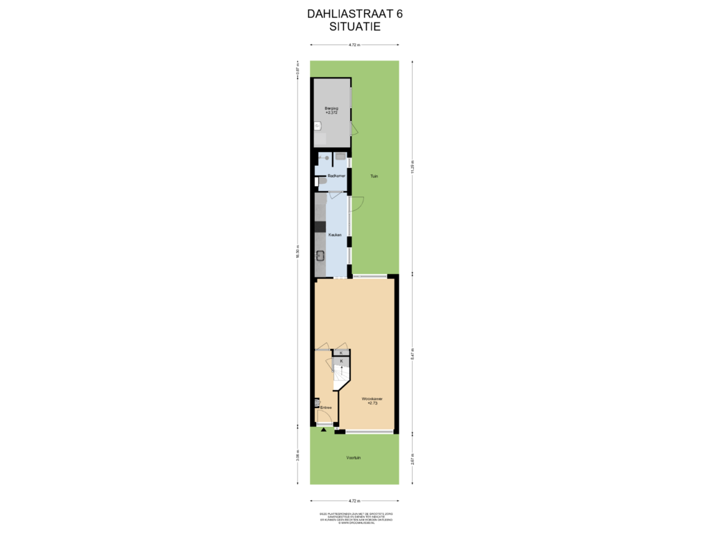 View floorplan of Situatie of Dahliastraat 6