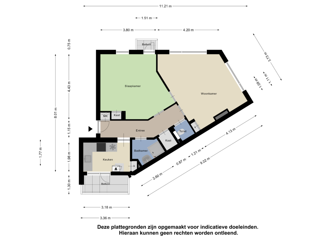 Bekijk plattegrond van Appartement van Teding van Berkhoutstraat 25-I