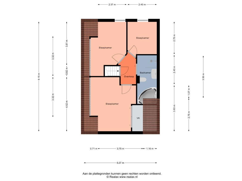 View floorplan of Verdieping of ter Borgweg 3