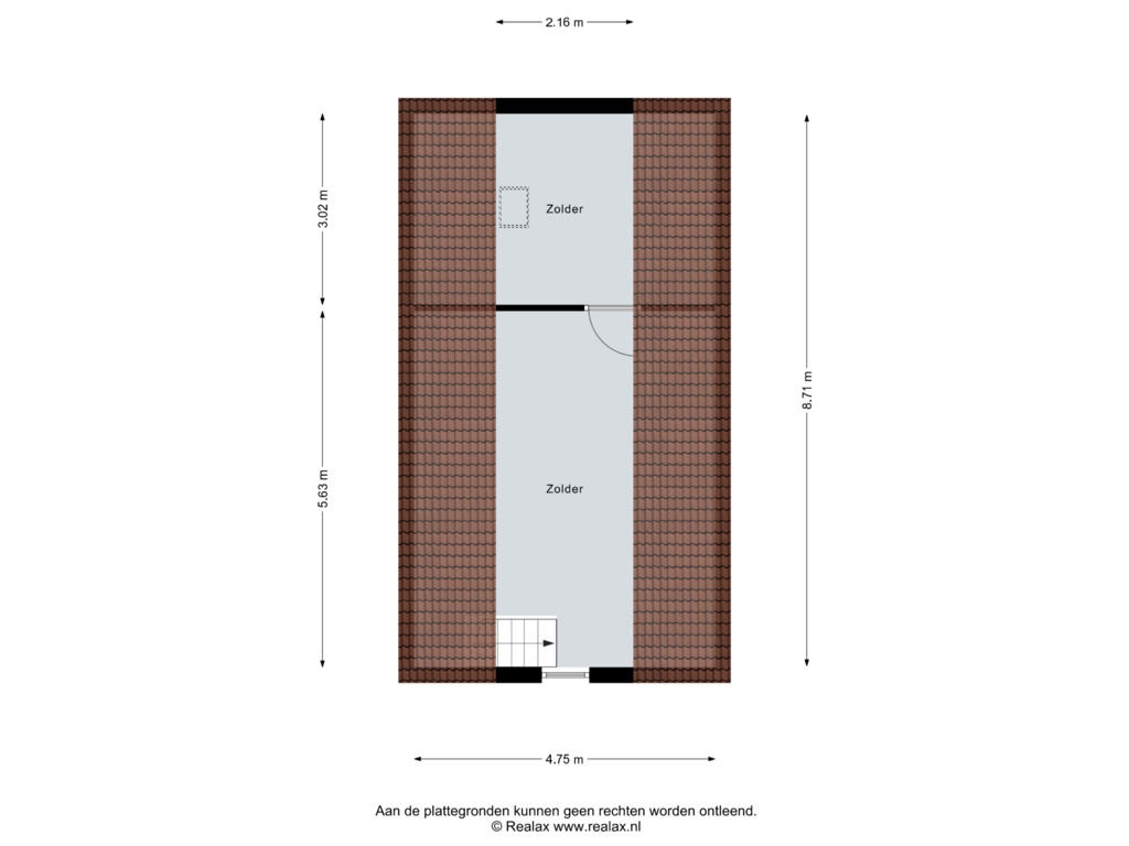 View floorplan of Zolder boven Garage of ter Borgweg 3