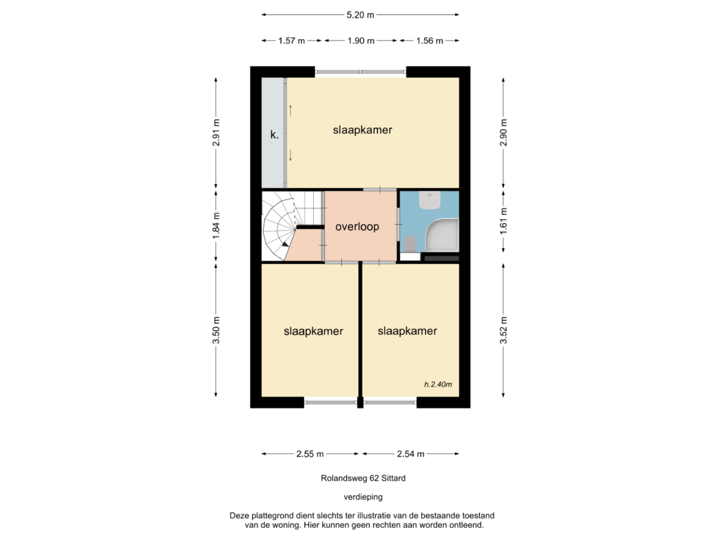 View floorplan of verdieping of Rolandsweg 62