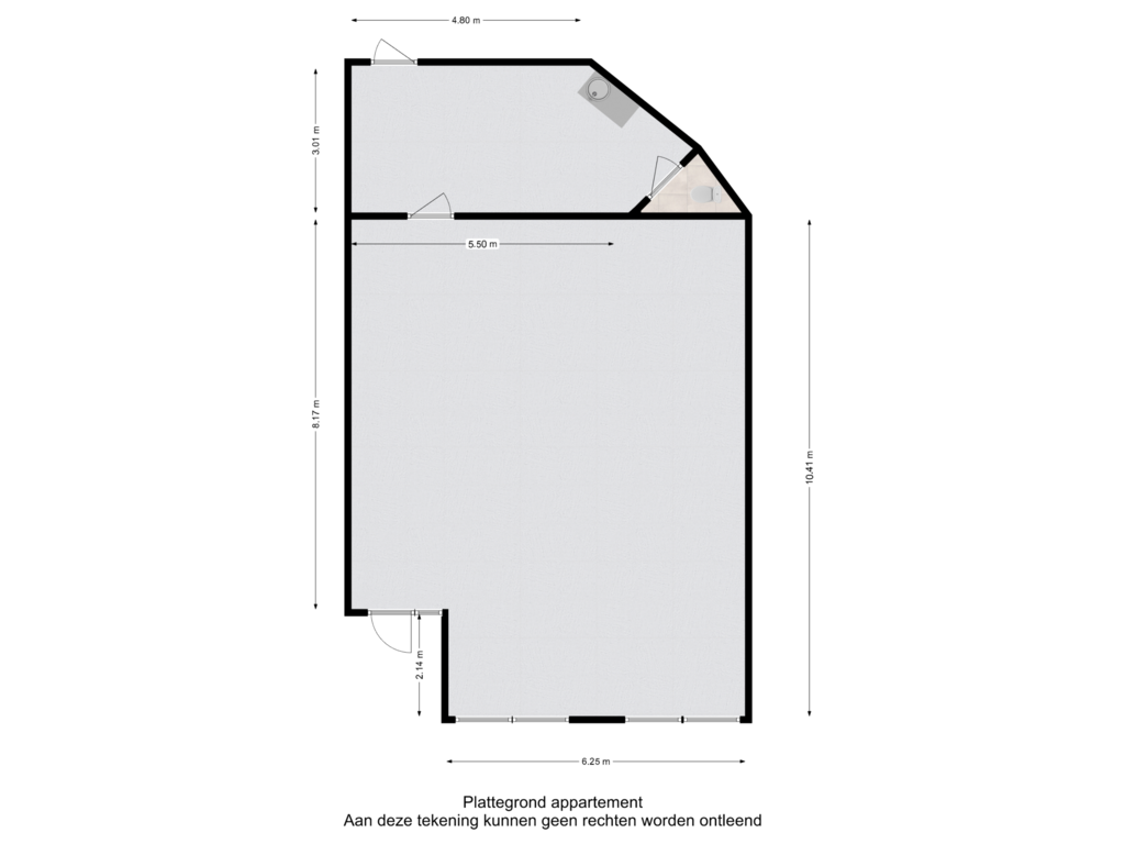 Bekijk plattegrond van Appartement van Groenstraat 16-A