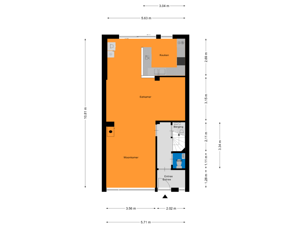 Bekijk plattegrond van Begane Grond van Prof. Struyckenstraat 5