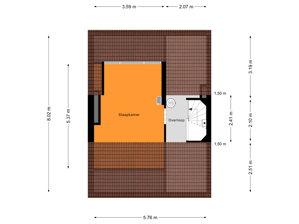 Bekijk plattegrond van Tweede Verdieping van Prof. Struyckenstraat 5