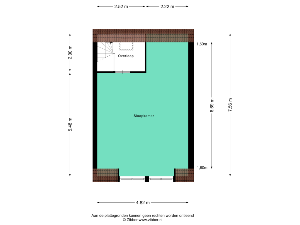 Bekijk plattegrond van Eerste Verdieping van Oude Kerkstraat 21