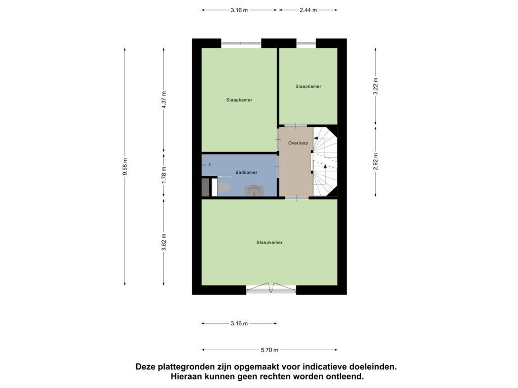 View floorplan of Tweede Verdieping of Zwaanpark 24