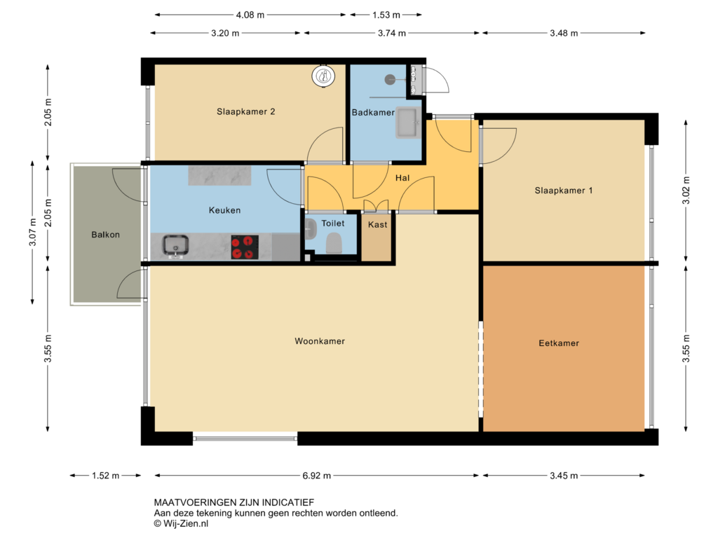 Bekijk plattegrond van Appartement van Van Anrooystraat 333