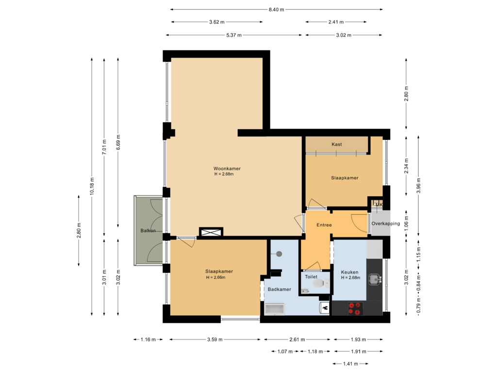 View floorplan of Appartement of Westerbaan 1