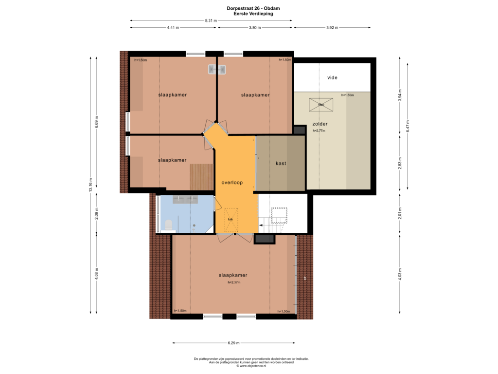 Bekijk plattegrond van Eerste Verdieping van Dorpsstraat 26