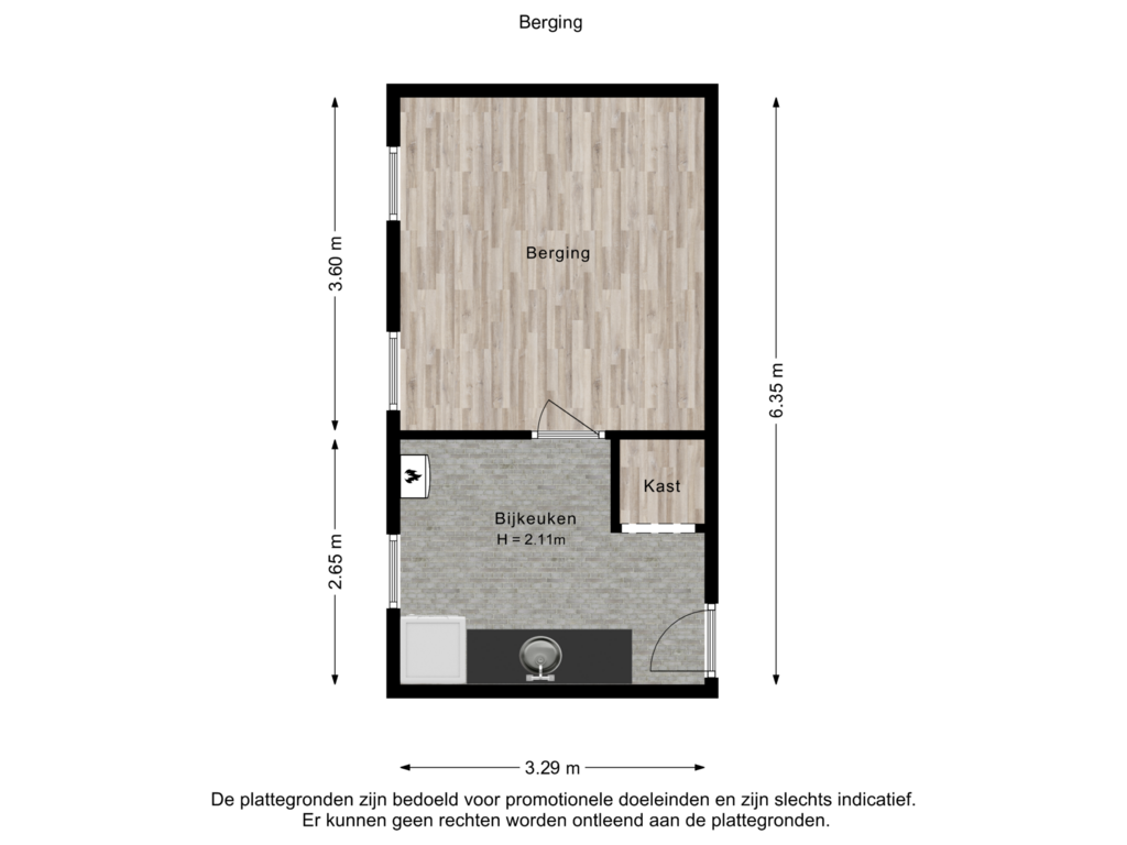 View floorplan of Berging of Brekelenkampstraat 3-1