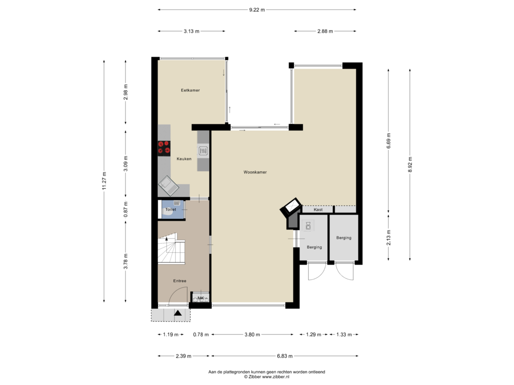 View floorplan of Begane Grond of Aalsburg 2954