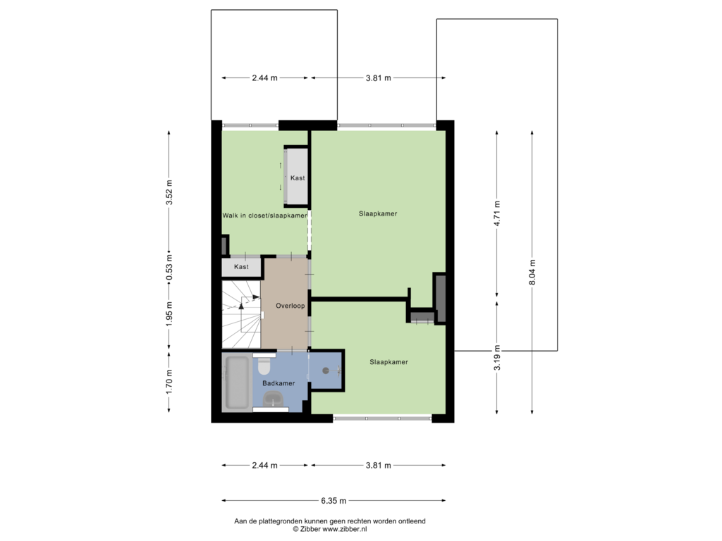 View floorplan of Eerste Verdieping of Aalsburg 2954