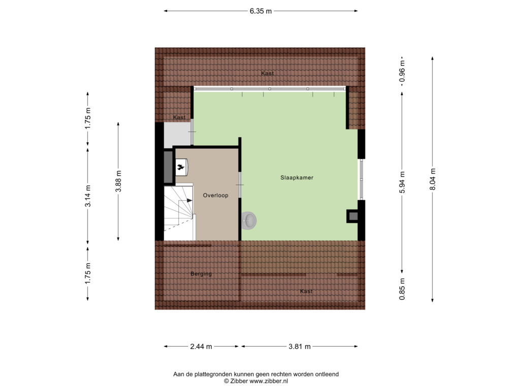 View floorplan of Zolder of Aalsburg 2954