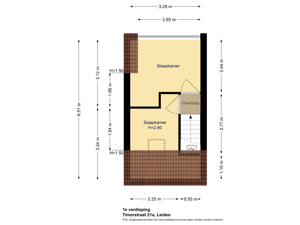 Bekijk plattegrond van 1e Verdieping van Timorstraat 21-A