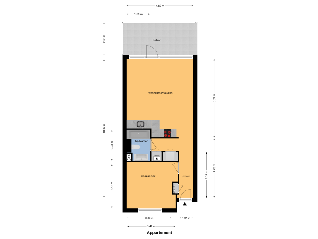 View floorplan of Appartement of Wingerdpark 94