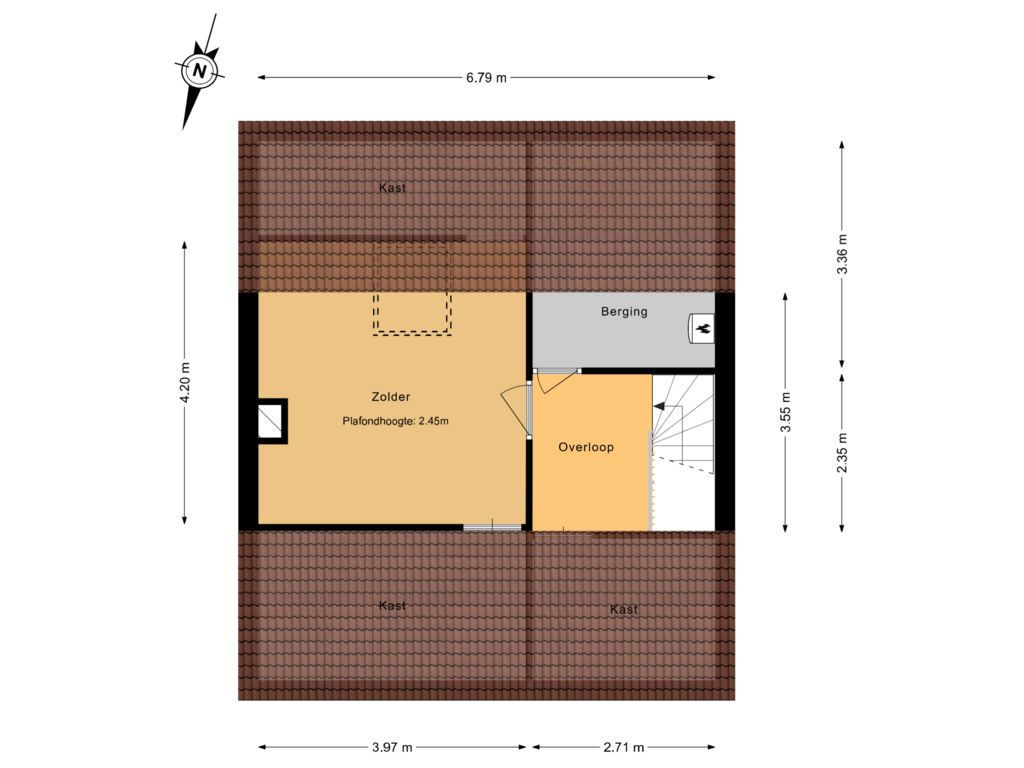 Bekijk plattegrond van 2e verdieping van Oudelandstraat 22