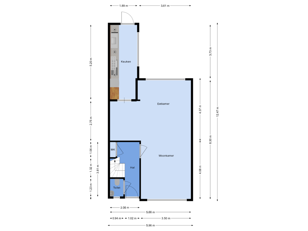 Bekijk plattegrond van Begane grond van van Galenstraat 22