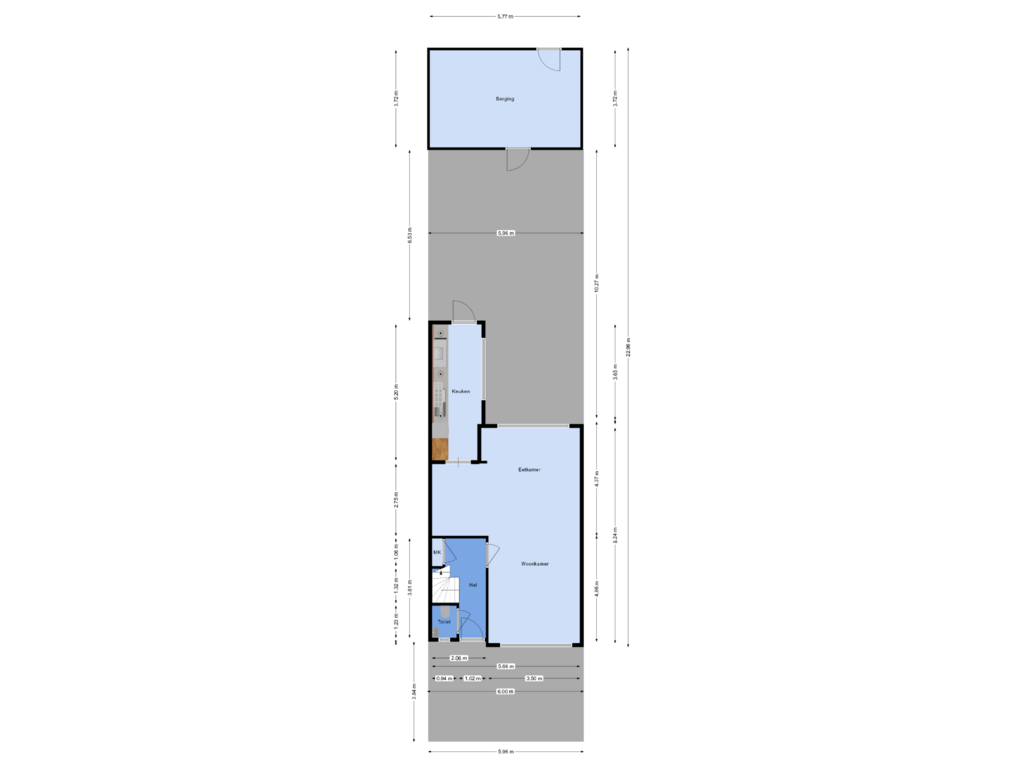 Bekijk plattegrond van Begane grond en tuin van van Galenstraat 22