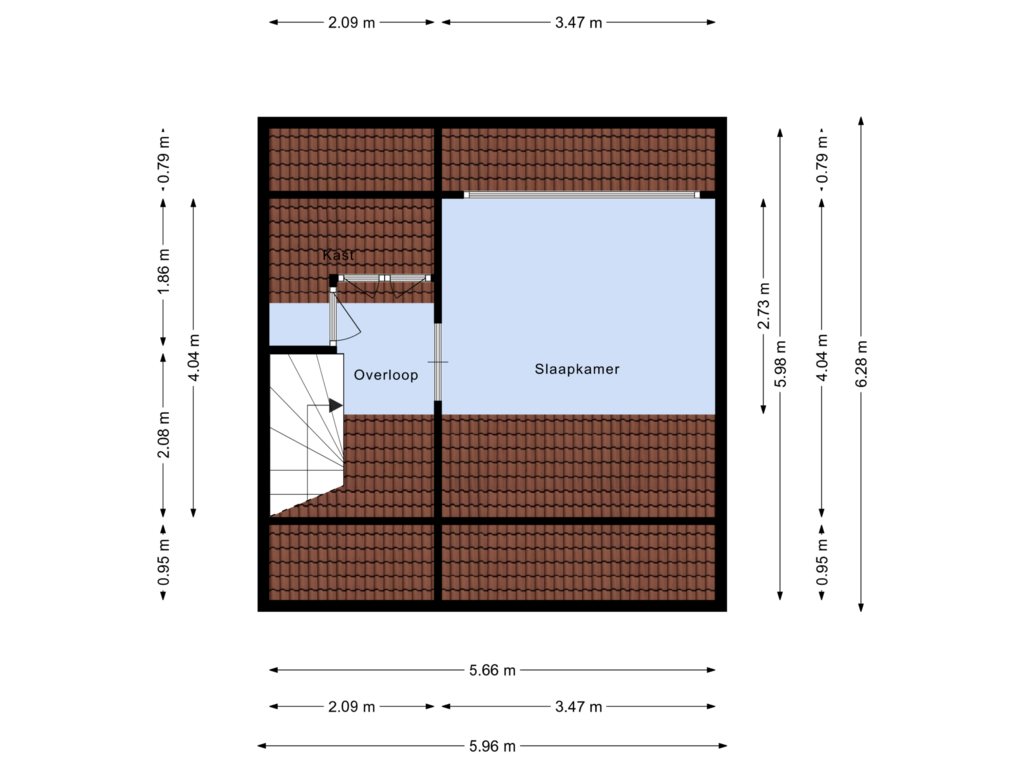 Bekijk plattegrond van Tweede verdieping van van Galenstraat 22