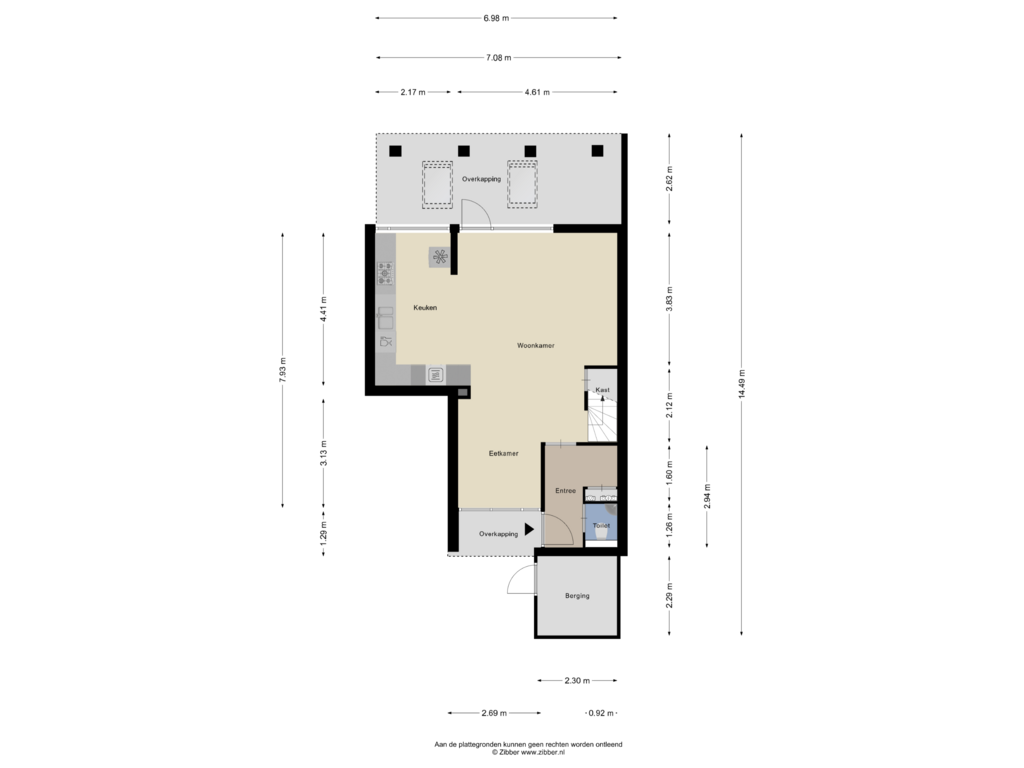 View floorplan of Begane grond of Slochterwaard 227