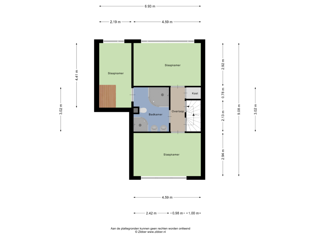 View floorplan of Eerste verdieping of Slochterwaard 227