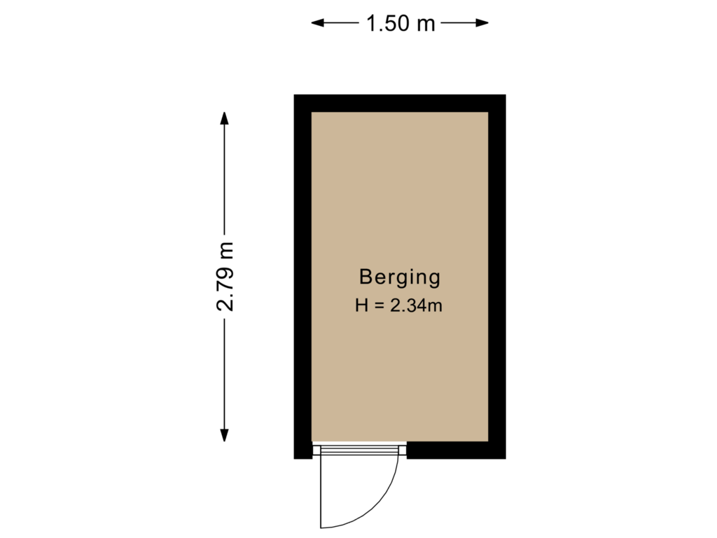 Bekijk plattegrond van Berging van Blikveldweg 90