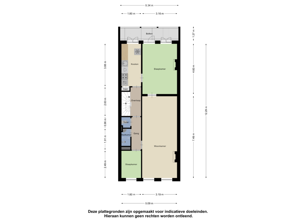 Bekijk plattegrond van Ereste  Verdieping van Tollensstraat 63-A