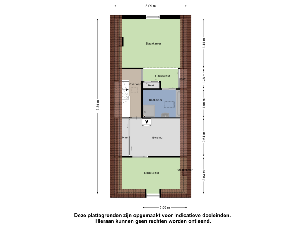 Bekijk plattegrond van Derde Verdieping van Tollensstraat 63-A