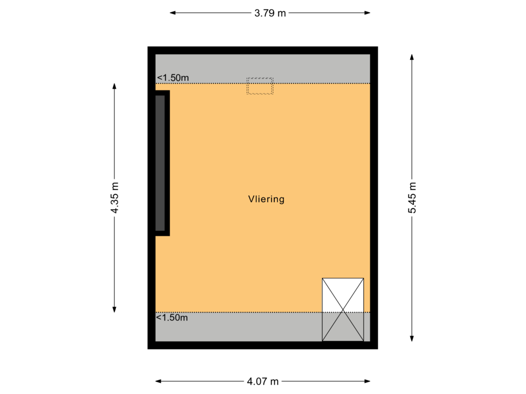 View floorplan of Garage vliering of Rozenstraat 11