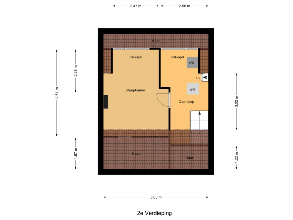 Bekijk plattegrond van 2e Verdieping van Janus Erasmiusstraat 8