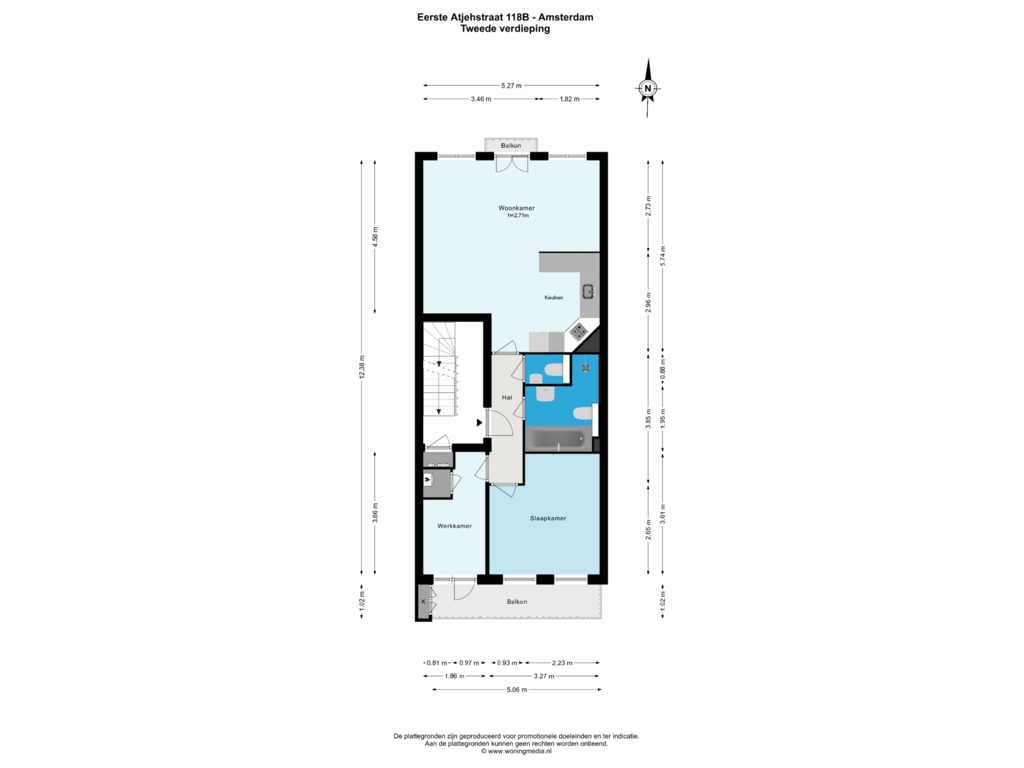 Bekijk plattegrond van 2e_verd van Eerste Atjehstraat 118-B